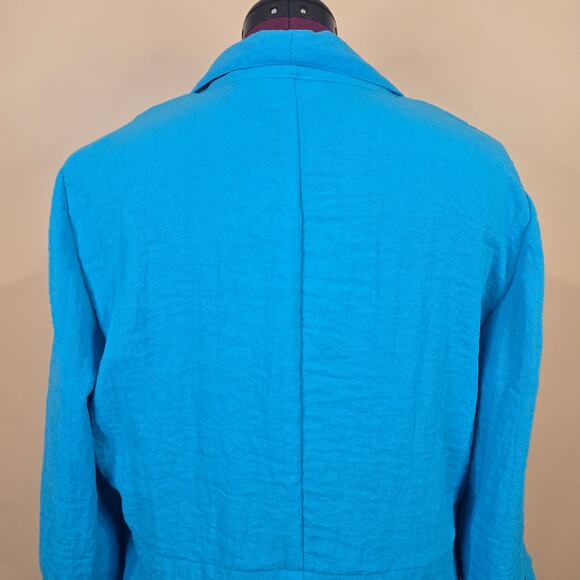 Women's Chico's Blue Rayon Blend Open Front Cardigan | Size 2 (Large) - Picture 6 of 9